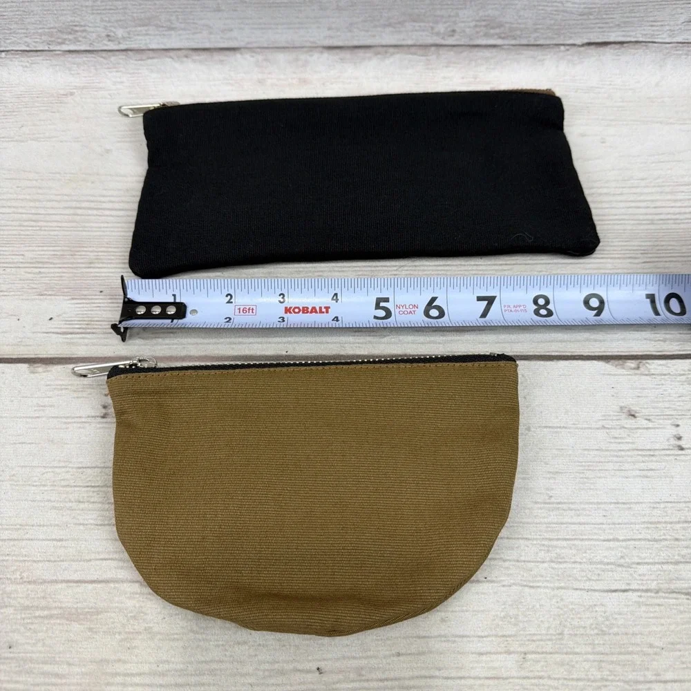 Elizabeth Suzann Zip Pouch 2-Piece Set Cotton Canvas Black & Brown